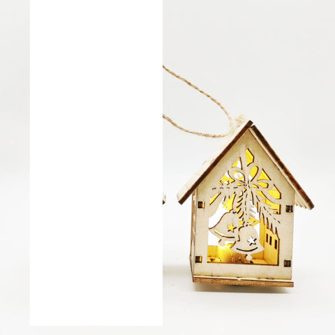 Christmas Wooden Craftwork Small House Decorations