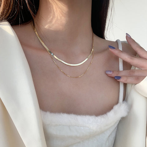 Double Layer Snake Bone Sterling Silver