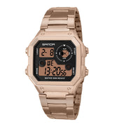 Men's Steel Band Waterproof LED Watch