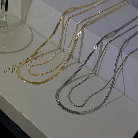 Double Layer Snake Bone Sterling Silver