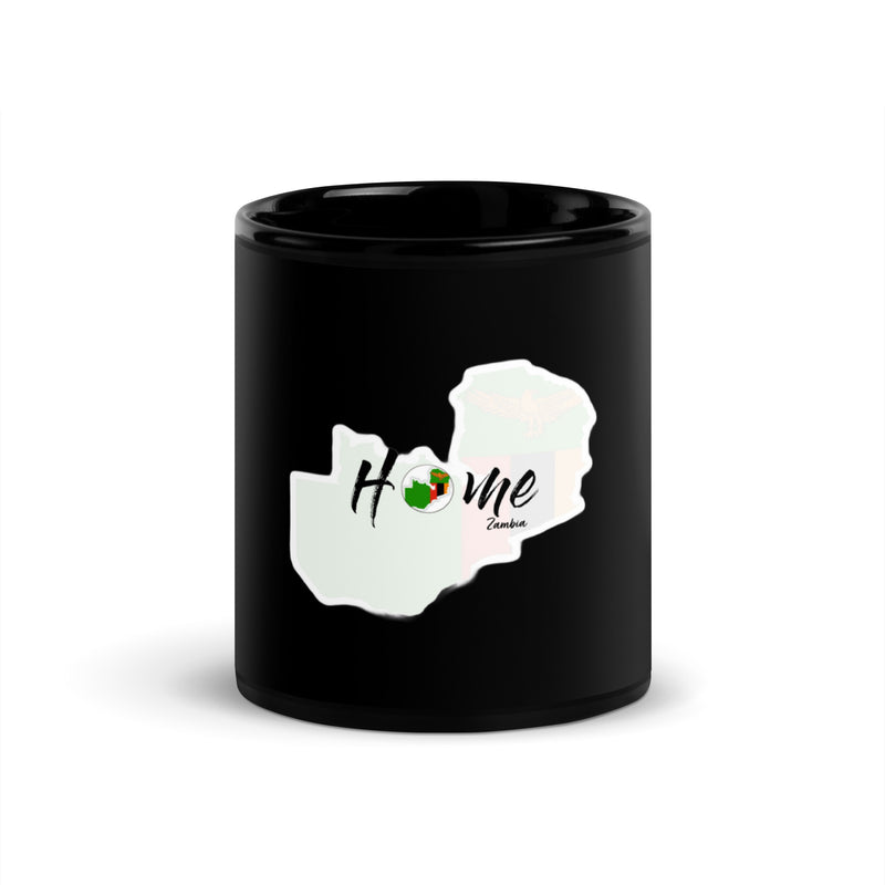 Zambia themed Black Glossy Mug