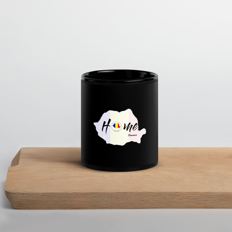 Romania themed Black Glossy Mug