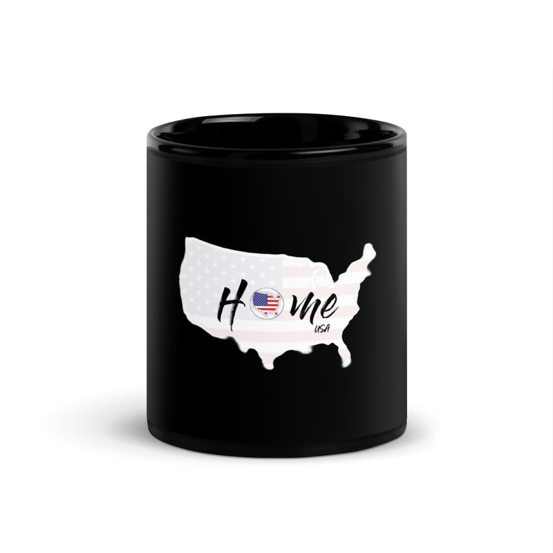 USA themed Black Glossy Mug