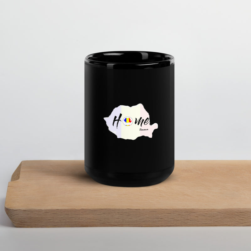 Romania themed Black Glossy Mug