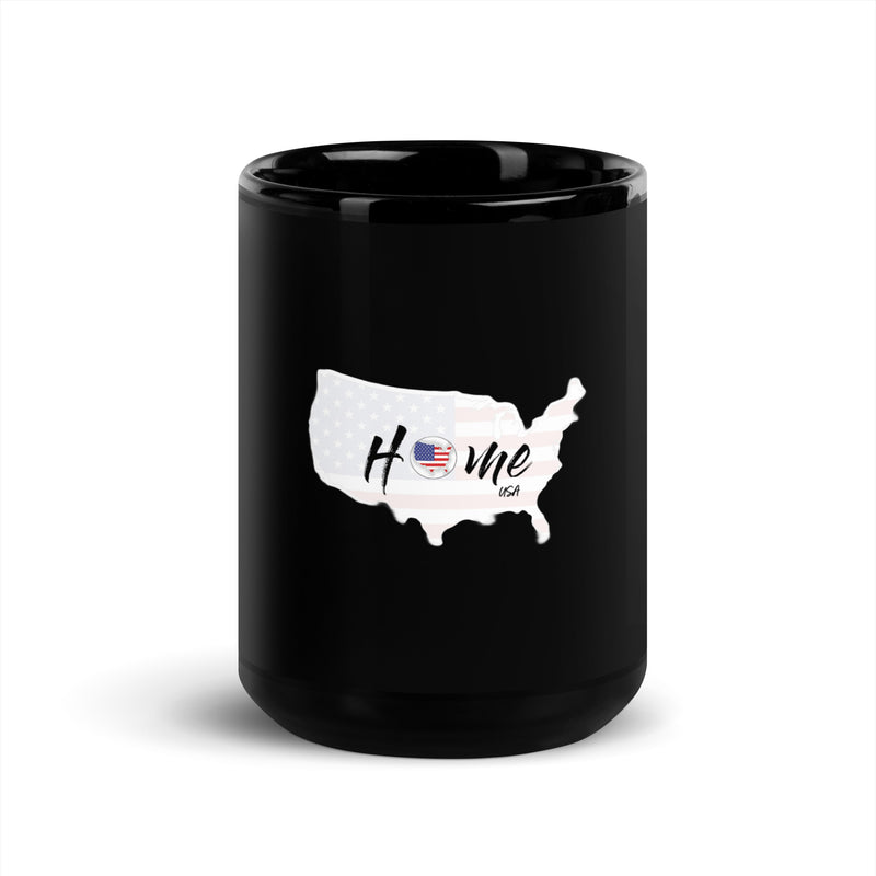 USA themed Black Glossy Mug