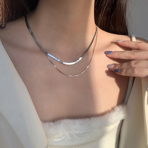 Double Layer Snake Bone Sterling Silver