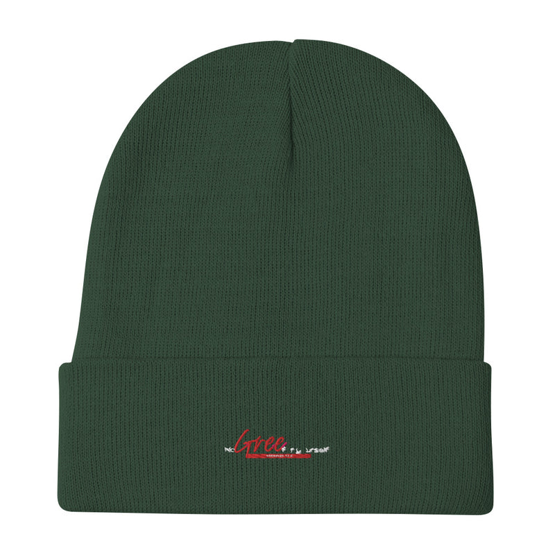 No Gree For Urself Embroidered Beanie