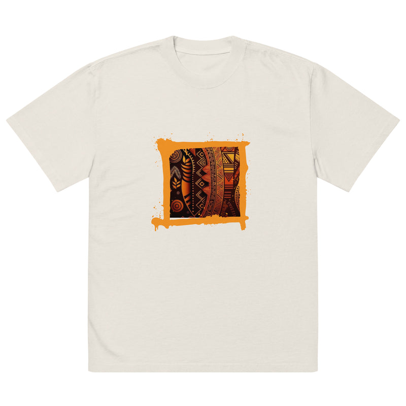 African Themed Oversized faded t-shirt