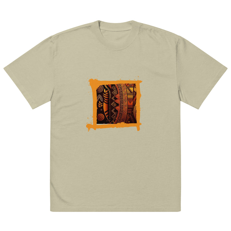 African Themed Oversized faded t-shirt