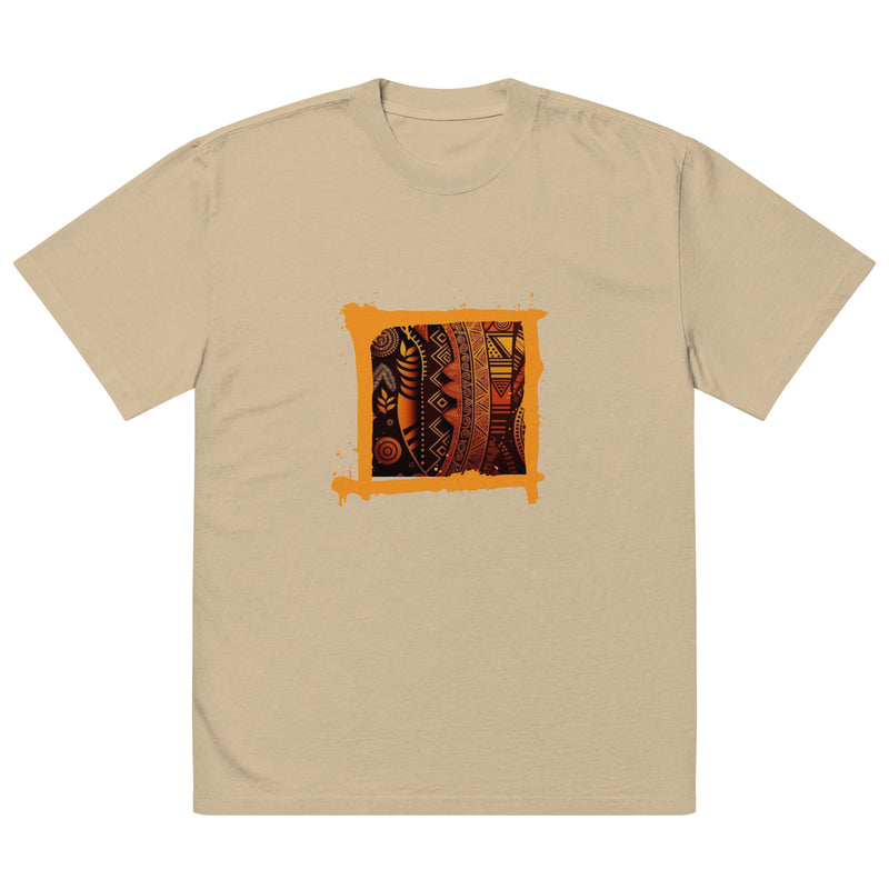 African Themed Oversized faded t-shirt