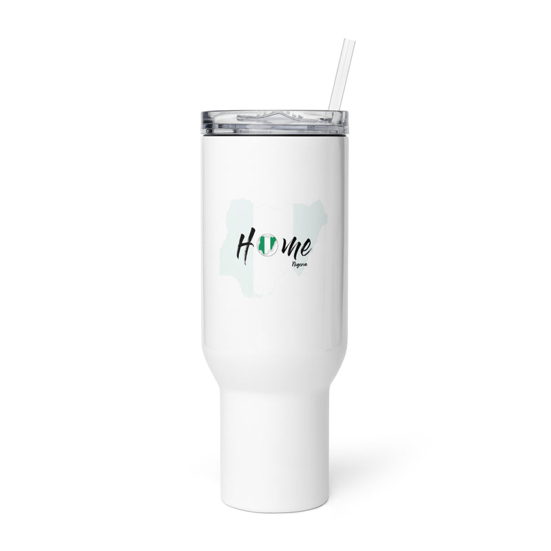 Nigerian themed Travel mug with a handle