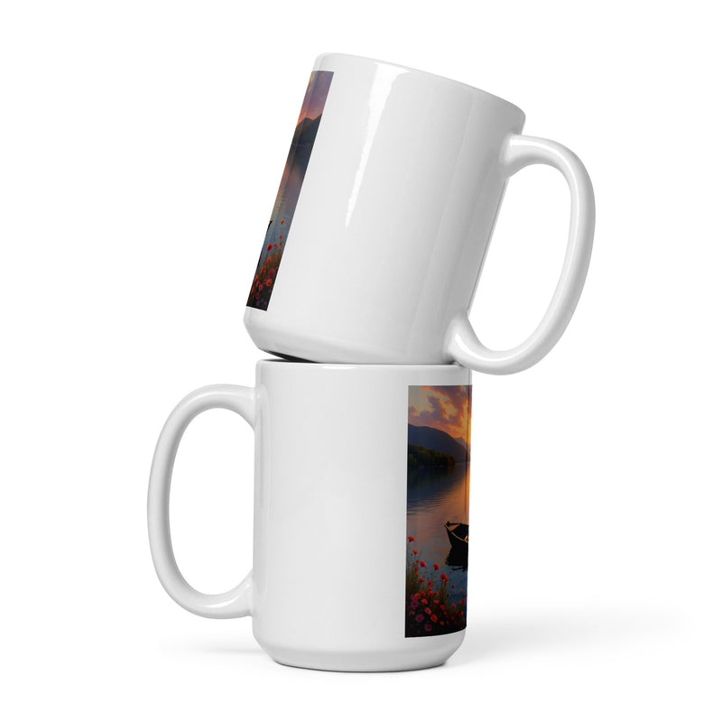 White glossy mug