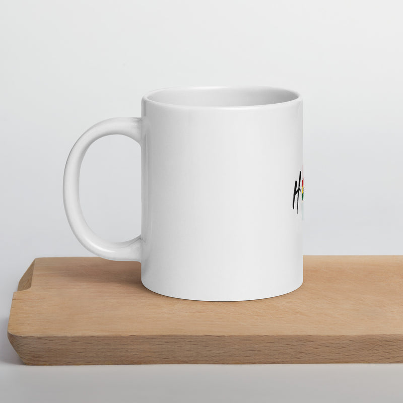 White glossy mug